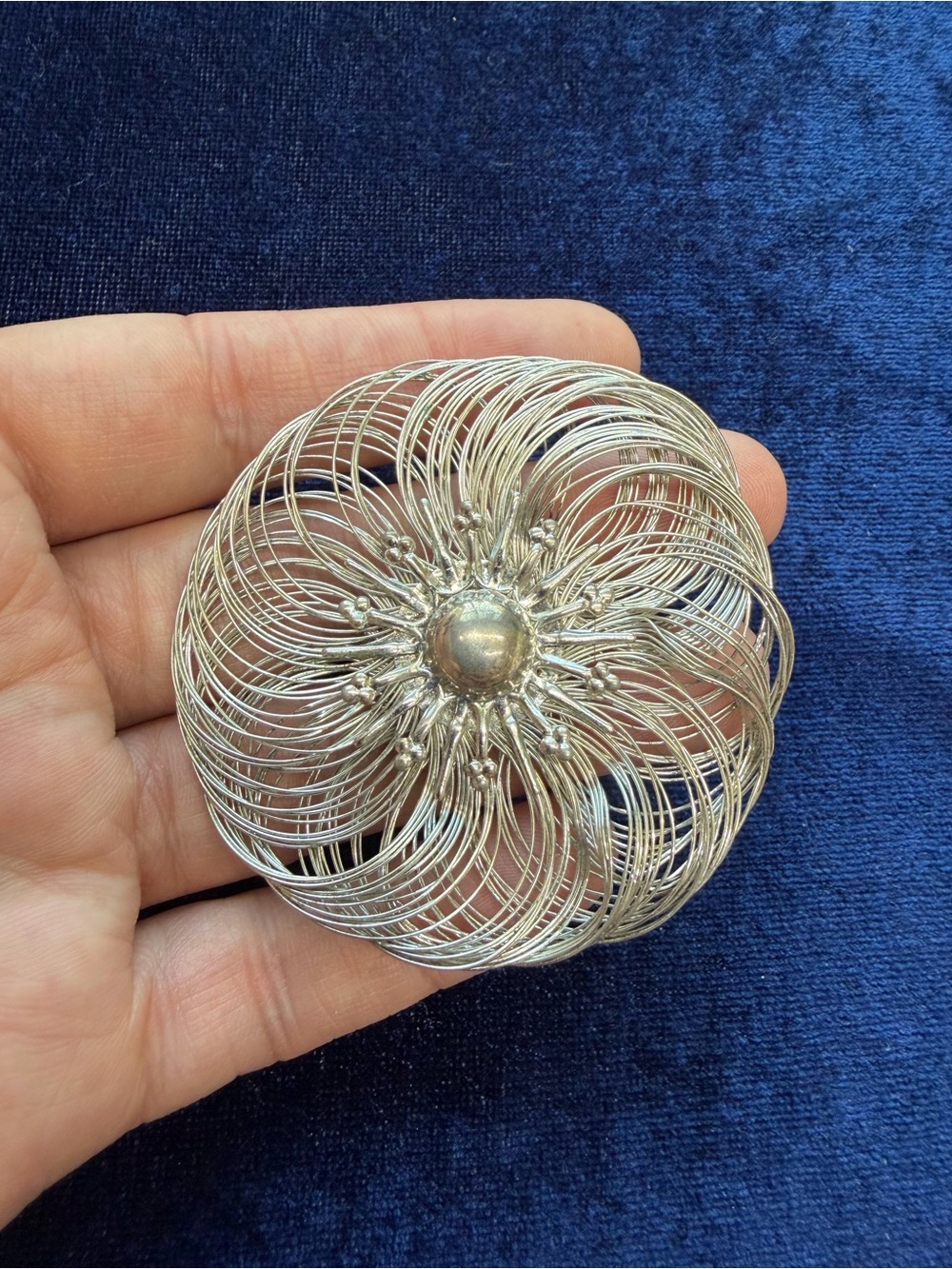 Vintage Silver-tone Openwork Wire Brooch